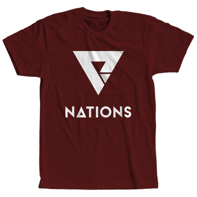 Nations Big Logo Tee - Crimson - We Are Nations