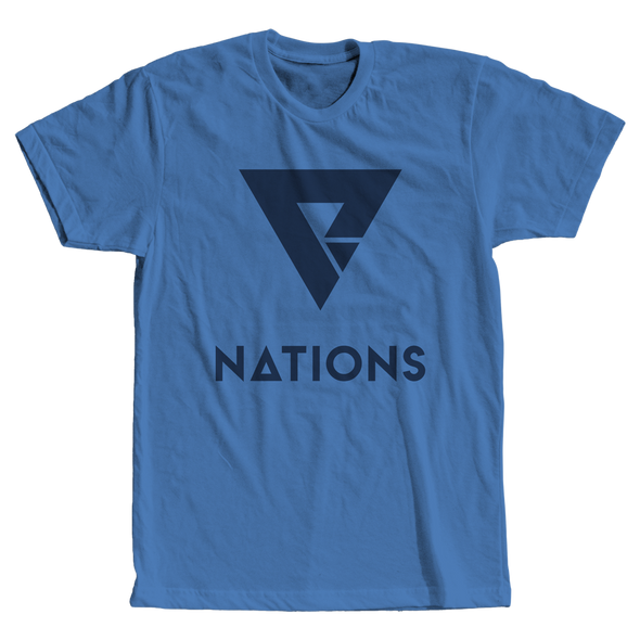 Nations Big Logo Tee - Marina Blue - We Are Nations
