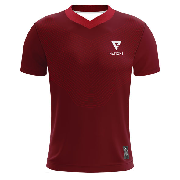 Nations Wave V-Neck Pro Jersey - Red - We Are Nations